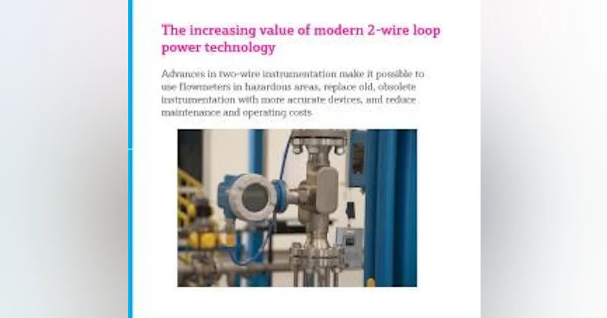 2wire Loop Cable Benefits of 2-Wire Loop Power Technology | Control Global