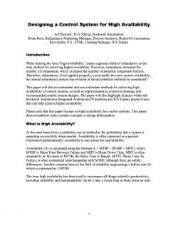 140324-ISA-ControlSystemsHighAvailability 140324-ISA-ControlSystemsHighAvailability