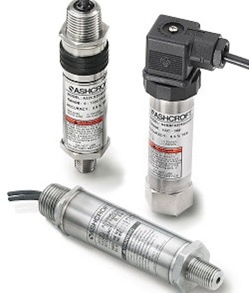 Ashcroft A2, A2X, and A4 Pressure Transmitters are Available with a