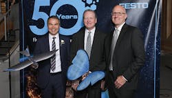 frank-notz-bill-gerbig-mark-snyder-take-photo-with-festo-flying-robot frank-notz-bill-gerbig-mark-snyder-take-photo-with-festo-flying-robot
