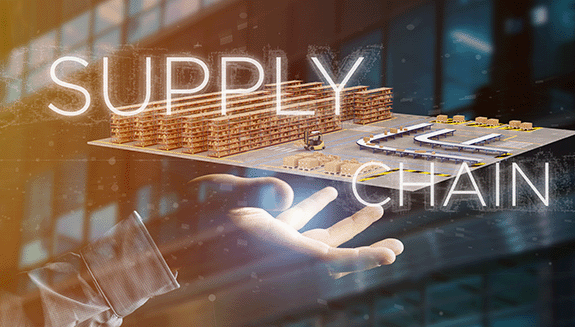 1663606643019 Viewofabusinessmanholdingasupplychaintitlewithawarehouseonbackground3drende