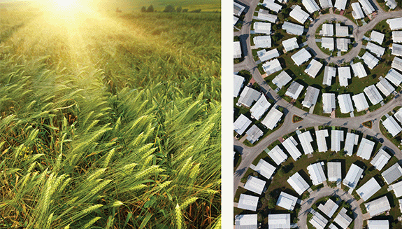 1663606690079 Imageofcropsontheleftandaerialimageofhomeswithwhiteroofsontheright