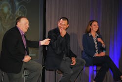 Emerson’s Peter Zornio, CTO; Claudio Fayad, VP of technology, process systems and solutions; and Laura Schafer, VP and GM of Pervasive Sensing and connectivity, detailed the Intelligent Cloud, Field and Edge aspects of the company’s new Boundless Automation vision. Emerson’s Peter Zornio, CTO; Claudio Fayad, VP of technology, process systems and solutions; and Laura Schafer, VP and GM of Pervasive Sensing and connectivity, detailed the Intelligent Cloud, Field and Edge aspects of the company’s new Boundless Automation vision.