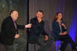 Emerson’s Peter Zornio, CTO; Claudio Fayad, VP of technology, process systems and solutions; and Laura Schafer, VP and GM of Pervasive Sensing and connectivity, detailed the Intelligent Cloud, Field and Edge aspects of the company’s new Boundless Automation vision. Emerson’s Peter Zornio, CTO; Claudio Fayad, VP of technology, process systems and solutions; and Laura Schafer, VP and GM of Pervasive Sensing and connectivity, detailed the Intelligent Cloud, Field and Edge aspects of the company’s new Boundless Automation vision.