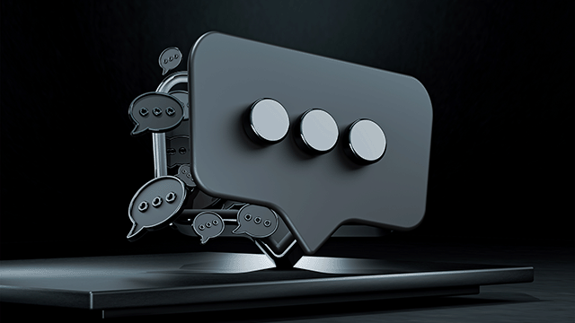 realistic message icon 3d render dark background