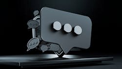 realistic message icon 3d render dark background realistic message icon 3d render dark background