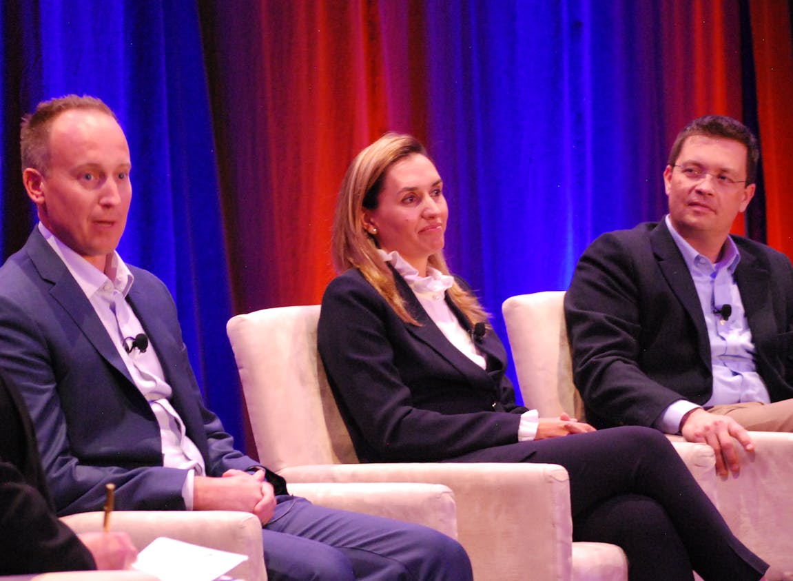 &ldquo;Once we get a few projects going, people will see that the ball is really rolling. We&rsquo;ve just got to get projects up.&rdquo; Carbon America&rsquo;s Ryan Helmer (from left), Technip Energies&rsquo; Laure Mandrou and PureCycle&rsquo;s Dustin Olson joined Emerson&rsquo;s Mike Train to delve into the details of turning net-zero pledges into real-world projects.