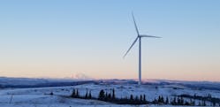 Figure 1: Golden Valley Electric Association (GVEA) is using Ovation DCS, OSI monarch software, and wind farm automation and sustainable-grid software from Emerson to increase the reliability of its turbines and the low-cost electricity supplied by its almost 25-MW Eva Creek wind farm near Fairbanks, Alaska. The upgrade also contributed to a 65% reduction in GVEA&rsquo;s operations and maintenance costs. Source: GVEA and Emerson
