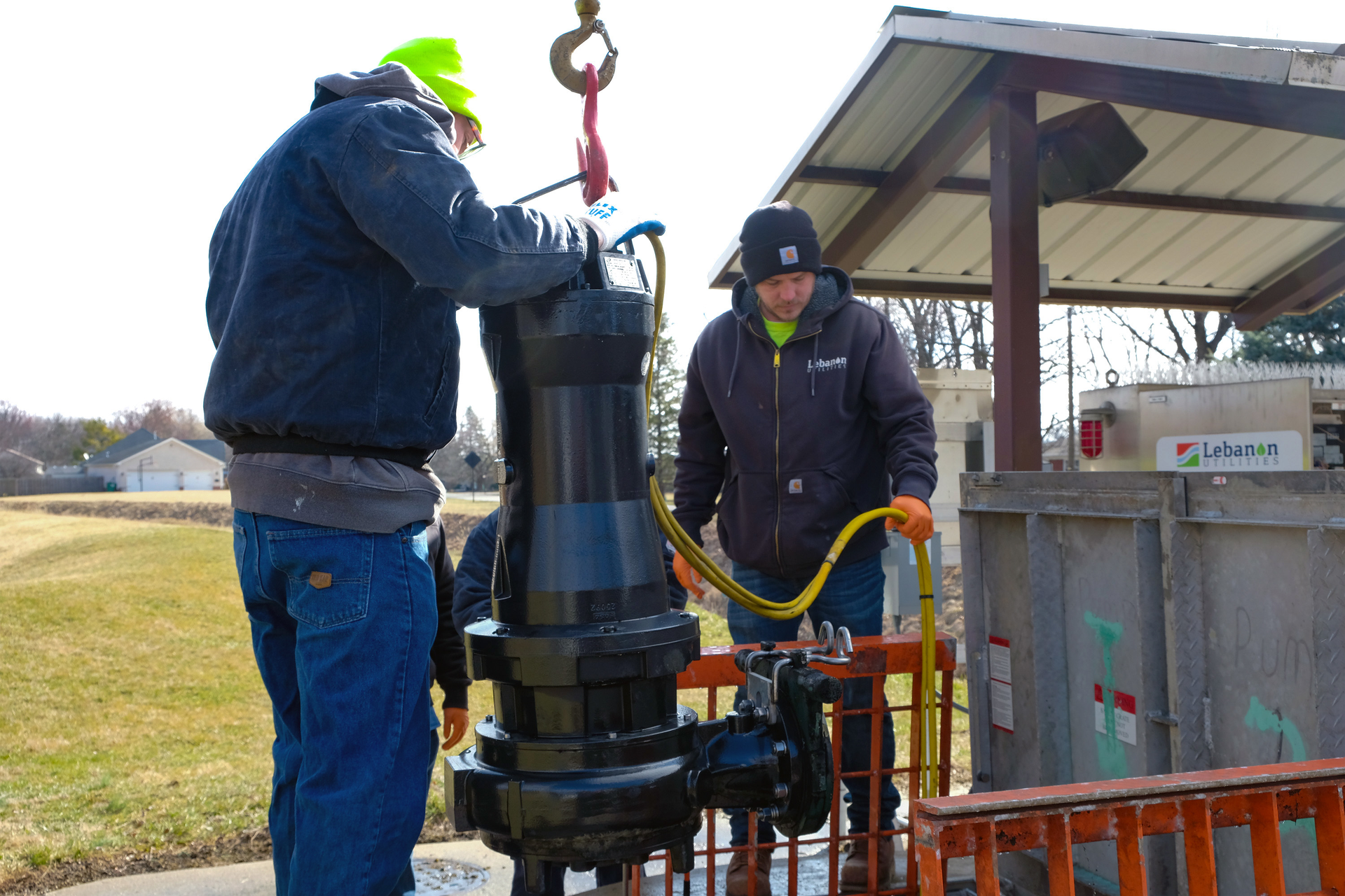 Lebanon Utilities staff inspect a wastewater lift station in Lebanon, Ind. The utility has installed two of Tsurumi&rsquo;s Avant MQC Chopper pumps at its wastewater plant, where they&rsquo;ve provided smooth operation and reduced callouts.