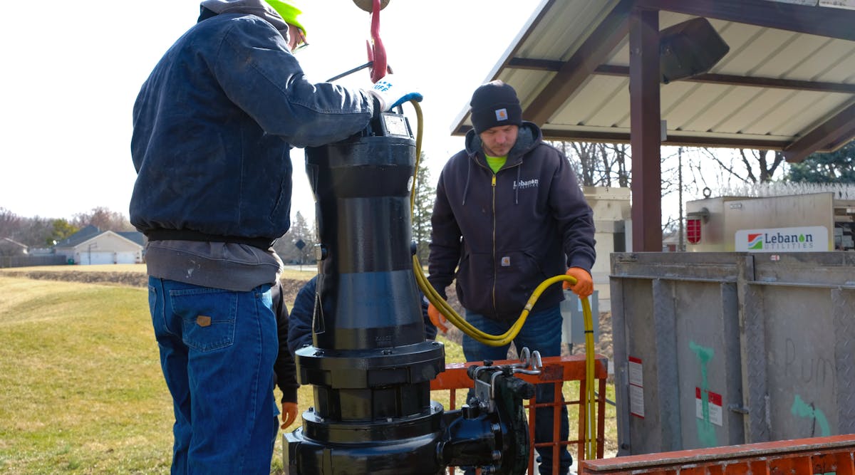 Lebanon Utilities staff inspect a wastewater lift station in Lebanon, Ind. The utility has installed two of Tsurumi&rsquo;s Avant MQC Chopper pumps at its wastewater plant, where they&rsquo;ve provided smooth operation and reduced callouts.