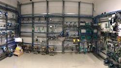 Figure 1: To evaluate Ethernet-APL networking, communications and devices via Profinet protocol, BASF built a field test lab in 2019-20 at its headquarters in Ludwigshafen, Germany. The lab tests flowmeters, level, pressure and temperature transmitters, valve positioners, sensor sets, and other components, which is helping its supplier partners develop Ethernet-APL products. Source: BASF Figure 1: To evaluate Ethernet-APL networking, communications and devices via Profinet protocol, BASF built a field test lab in 2019-20 at its headquarters in Ludwigshafen, Germany. The lab tests flowmeters, level, pressure and temperature transmitters, valve positioners, sensor sets, and other components, which is helping its supplier partners develop Ethernet-APL products. Source: BASF