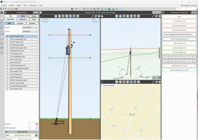 Spatial Data AI created an export tool that outputs digital twin models of powerline assets for immediate use in SPIDAcalc, accelerating analysis of electrical infrastructures. Source: Spatial Data AI.