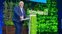Matthias Altendorf opens the Endress+Hauser Global Forum in Basel, Switzerland, in June. The event was built around the an exchange of ideas for cultivating a sustainable future. (Source: Endress+Hauser)