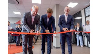 The new security lab at HIMA is inaugurated by (l. to r.) Matthias Ochs, CEO of genua, Steffen Philipp managing partner at HIMA, and J&ouml;rg de la Motte, CEO of HIMA. Source: HIMA