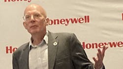 Gavin Towler, chief sustainability officer at Honeywell, introduces its digital transformation and sustainability efforts on Sept. 12 during its International Lab Tour in suburban Chicago. Gavin Towler, chief sustainability officer at Honeywell, introduces its digital transformation and sustainability efforts on Sept. 12 during its International Lab Tour in suburban Chicago.