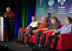 Expert panelists from Intel, Microsoft, Emerson and AspenTech offered an assemblage of operational technology professionals’ advice on how to best take advantage of the capabilities offered by the cloud at this week’s Emerson Exchange Immerse. Expert panelists from Intel, Microsoft, Emerson and AspenTech offered an assemblage of operational technology professionals’ advice on how to best take advantage of the capabilities offered by the cloud at this week’s Emerson Exchange Immerse.