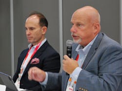 “One of the technologies we’re bringing to market is AI-powered solutions for the production supply chain.” Rockwell Automation’s Brian Shepherd, together with colleague Bob Buttermore, discussed the company’s own pandemic supply chain learnings, and how its new Finite Scheduler offering will reroute plant materials at Automation Fair in Boston. “One of the technologies we’re bringing to market is AI-powered solutions for the production supply chain.” Rockwell Automation’s Brian Shepherd, together with colleague Bob Buttermore, discussed the company’s own pandemic supply chain learnings, and how its new Finite Scheduler offering will reroute plant materials at Automation Fair in Boston.