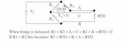 Figure 1: The three-wire, null-balance bridge Figure 1: The three-wire, null-balance bridge