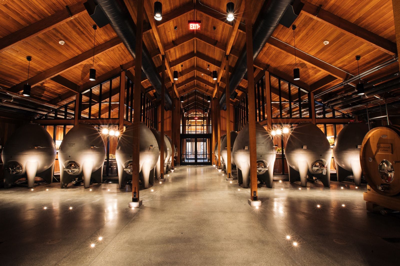 The egg hall in Cakebread Cellars glycol chiller plant ferments and ages wine. Wine temperatures must remain in a range of 50-60 &deg;F.