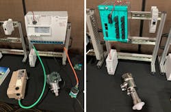 Figure 1: Several suppliers presented Ethernet-APL products at Single-Pair Ethernet (SPE) Education Day on March 28 in Raleigh-Durham, N.C. They included Phoenix Contact’s 24-port APL-Field Switch (top) that was connected to a Samson valve actuator, Supcon pressure transmitter, and an Endress+Hauser temperature transmitter; Pepperl+Fuchs’ Ethernet-APL switch (middle) with eight ports; and Relcom’s two Ethernet-APL adapter/media converters for RJ45 signals and USB, as well as its MTL831C-APL temperature multiplexer (bottom) that takes signals from thermocouples and RTD sensors and sends them through an Ethernet-APL port. Figure 1: Several suppliers presented Ethernet-APL products at Single-Pair Ethernet (SPE) Education Day on March 28 in Raleigh-Durham, N.C. They included Phoenix Contact’s 24-port APL-Field Switch (top) that was connected to a Samson valve actuator, Supcon pressure transmitter, and an Endress+Hauser temperature transmitter; Pepperl+Fuchs’ Ethernet-APL switch (middle) with eight ports; and Relcom’s two Ethernet-APL adapter/media converters for RJ45 signals and USB, as well as its MTL831C-APL temperature multiplexer (bottom) that takes signals from thermocouples and RTD sensors and sends them through an Ethernet-APL port.