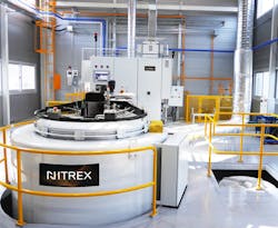 Nitrex’s turnkey nitriding system includes an NX-1015 pit-type furnace with a 2-ton (4410-lb.) load capacity and Nitreg technology. Nitrex’s turnkey nitriding system includes an NX-1015 pit-type furnace with a 2-ton (4410-lb.) load capacity and Nitreg technology.