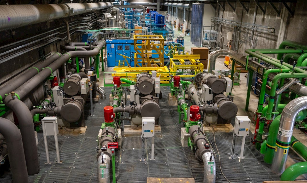 Motors and support equipment in the cooling and ventilation system at CERN.