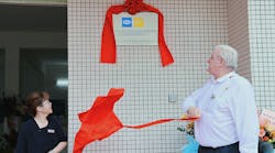 Yao Zhou, managing director at HIMA China (left), and Peter Sieber, strategic marketing VP at HIMA Group, unveil the nameplate at the May 31 opening of the HIMA China Zhanjiang Service Center. Yao Zhou, managing director at HIMA China (left), and Peter Sieber, strategic marketing VP at HIMA Group, unveil the nameplate at the May 31 opening of the HIMA China Zhanjiang Service Center.