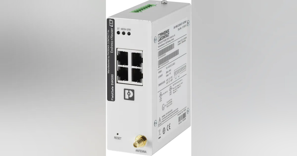 Wirelesshart Gateways WirelessHART gateway for field communication and IIoT integration ...