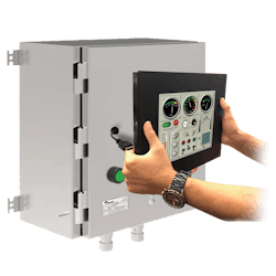 EZAutomation's EZtouch Series 7 HMI segregates the display itself from associated electronics via an HDMI connector resulting in hot swappable display and touch screen. EZAutomation's EZtouch Series 7 HMI segregates the display itself from associated electronics via an HDMI connector resulting in hot swappable display and touch screen.