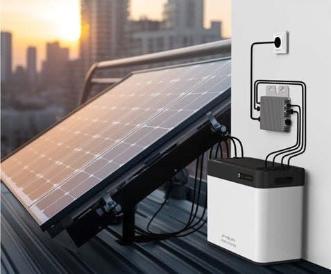 Figure 2: Components of a balcony solar panel. Source: Zendure