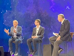 Jean-Pascal Tricoire, chairman of Schneider Electric; Mattei Zaharia, professor at University of California Berkley and CTO of Databricks; Caspar Herzberg, CEO at Aveva, compare notes on large-scale data analytics at Aveva World 2024 on Oct. 14-16 in Paris. Jean-Pascal Tricoire, chairman of Schneider Electric; Mattei Zaharia, professor at University of California Berkley and CTO of Databricks; Caspar Herzberg, CEO at Aveva, compare notes on large-scale data analytics at Aveva World 2024 on Oct. 14-16 in Paris.
