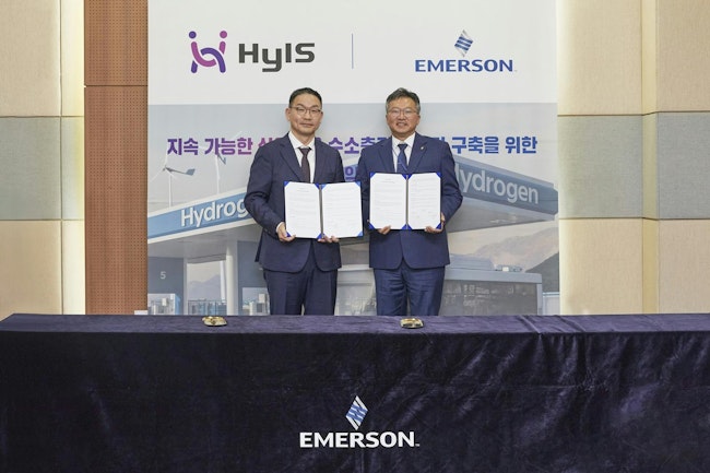 Kwon Sung-Wook, HyIS-one CEO, and JaeSung Jeong, VP and GM of Emerson in South Korea.