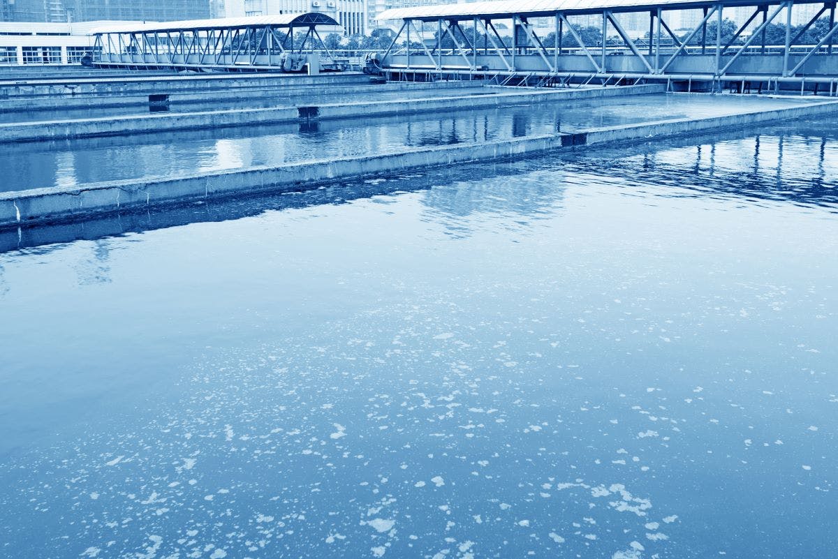 Modern urban wastewater treatment plant