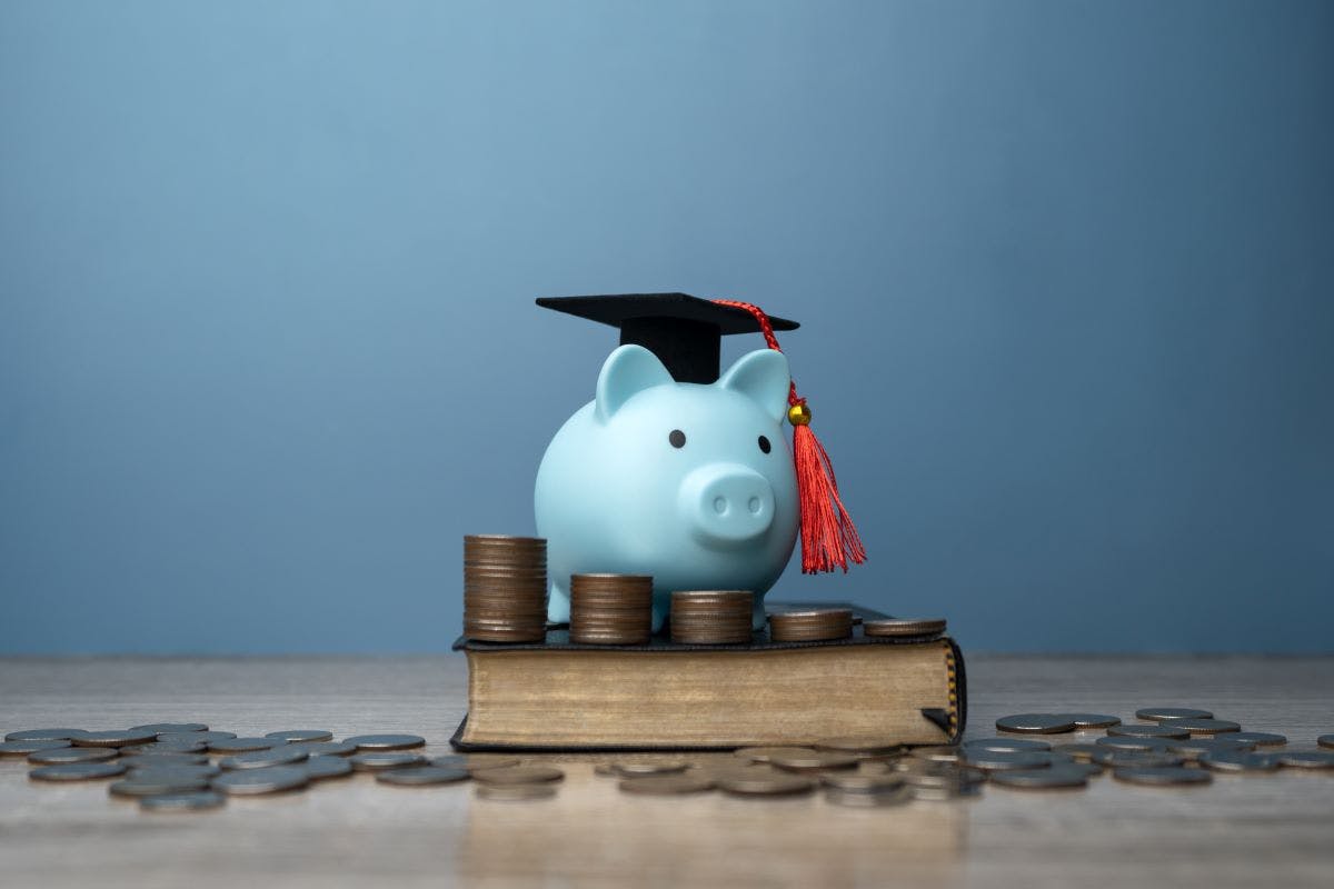 Investment in education and piggy bank