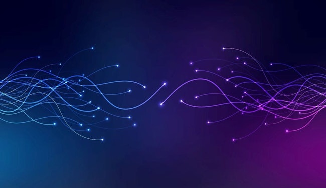 Blue and purple dots lines. Digital, communication, science, networks.