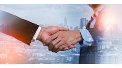 Businessmen making handshake with partner Businessmen making handshake with partner