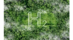 H2 symbol on the green in the forest H2 symbol on the green in the forest