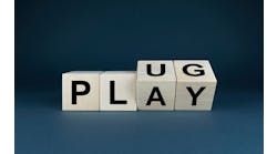 Plug and Play. The cubes form a plug and play expression. Technology concept Plug and Play. The cubes form a plug and play expression. Technology concept