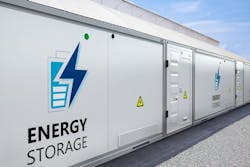 3d rendering energy storage system or battery container unit with blue sky background 3d rendering energy storage system or battery container unit with blue sky background