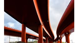 Three high red roads join the Viadrutz Three high red roads join the Viadrutz