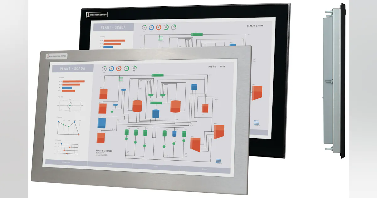 Panel-mount monitor with 1,920 x 1,080 resolution, and flush front or ...