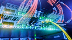 Fiber Optical connector interface. Information Technology Computer Network, Telecommunication Fiber Optical Cables Connected. Data server. Fiber Optical connector interface. Information Technology Computer Network, Telecommunication Fiber Optical Cables Connected. Data server.