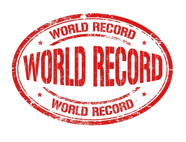 World record sign or stamp on white background, vector illustration