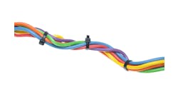 Electrical wires with cable ties isolated on white background Electrical wires with cable ties isolated on white background