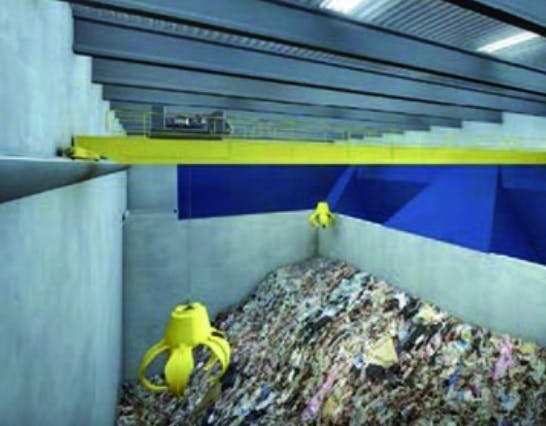 Figure 1: The 279-foot-tall Amagerforbraending (Amager Bakke) waste-to-energy plant near Copenhagen burns 400,000 tons of solid waste per year; generates 0-63 MW of electricity and 157-247 MW of district heating; has an angled roof that serves as a 31,000 m2 recreational ski slope; and emits 25-meter-wide, 5-meter-thick smoke/vapor rings that each contain 250 kg of CO2 that are monitored by ABB’s ACF5000 CEMS.