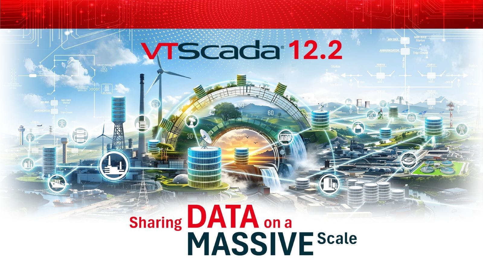 VTScada 12.2 by Trihedral makes it possible to share your data on a massive scale with a variety of different systems, with more security and ease of use.