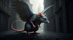 Fantasy cartoon artistic image of a monster that is a sickly black rat with the wings and tail of a pigeon in a medieval alley (AI generated) Fantasy cartoon artistic image of a monster that is a sickly black rat with the wings and tail of a pigeon in a medieval alley (AI generated)