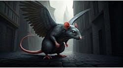 Fantasy cartoon artistic image of a monster that is a sickly black rat with the wings and tail of a pigeon in a medieval alley (AI generated) Fantasy cartoon artistic image of a monster that is a sickly black rat with the wings and tail of a pigeon in a medieval alley (AI generated)
