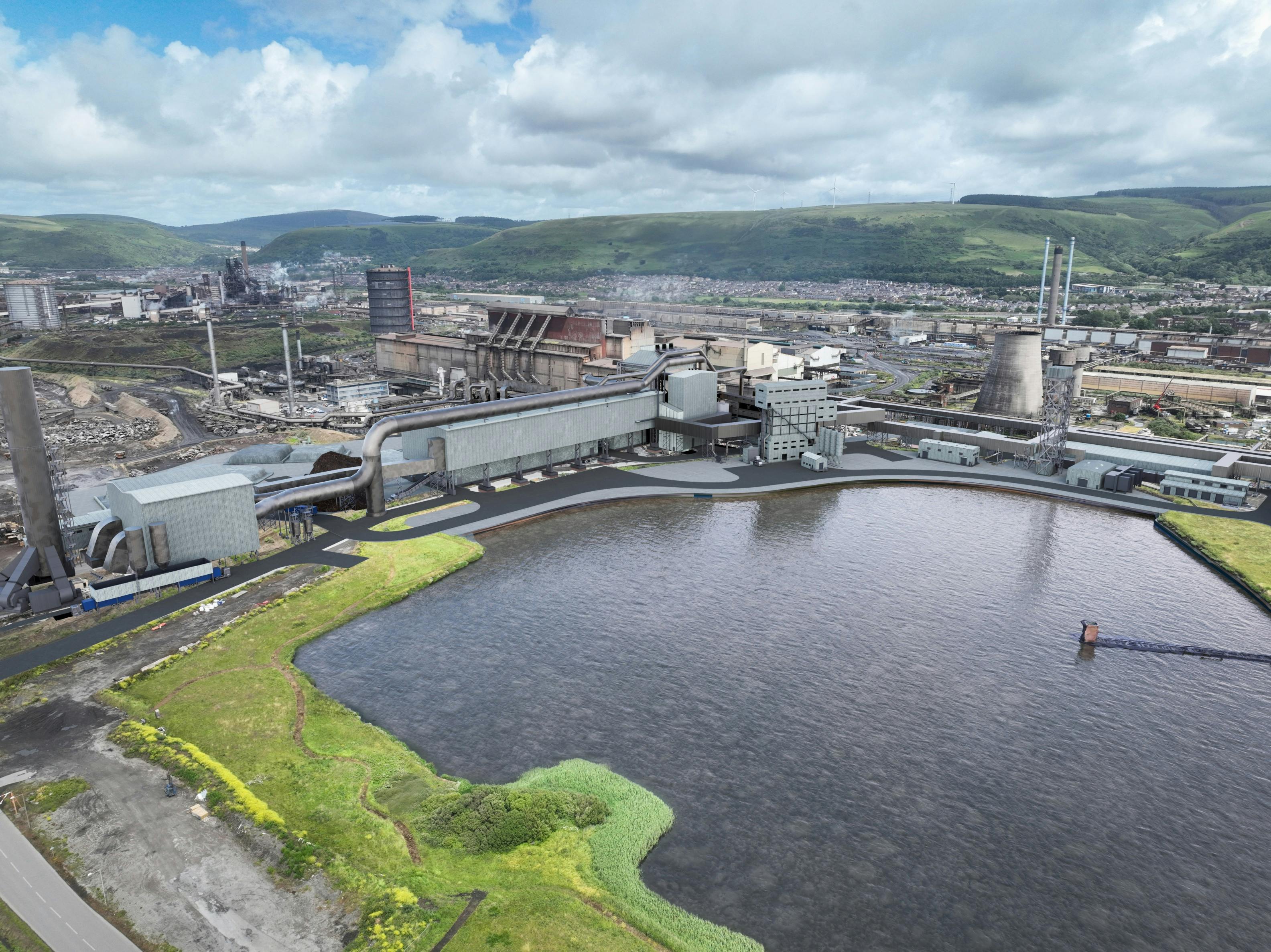 Figure 1: The green steelmaking facility at Port Talbot will supply downstream businesses and customers with the high-quality, low CO₂ steel products.