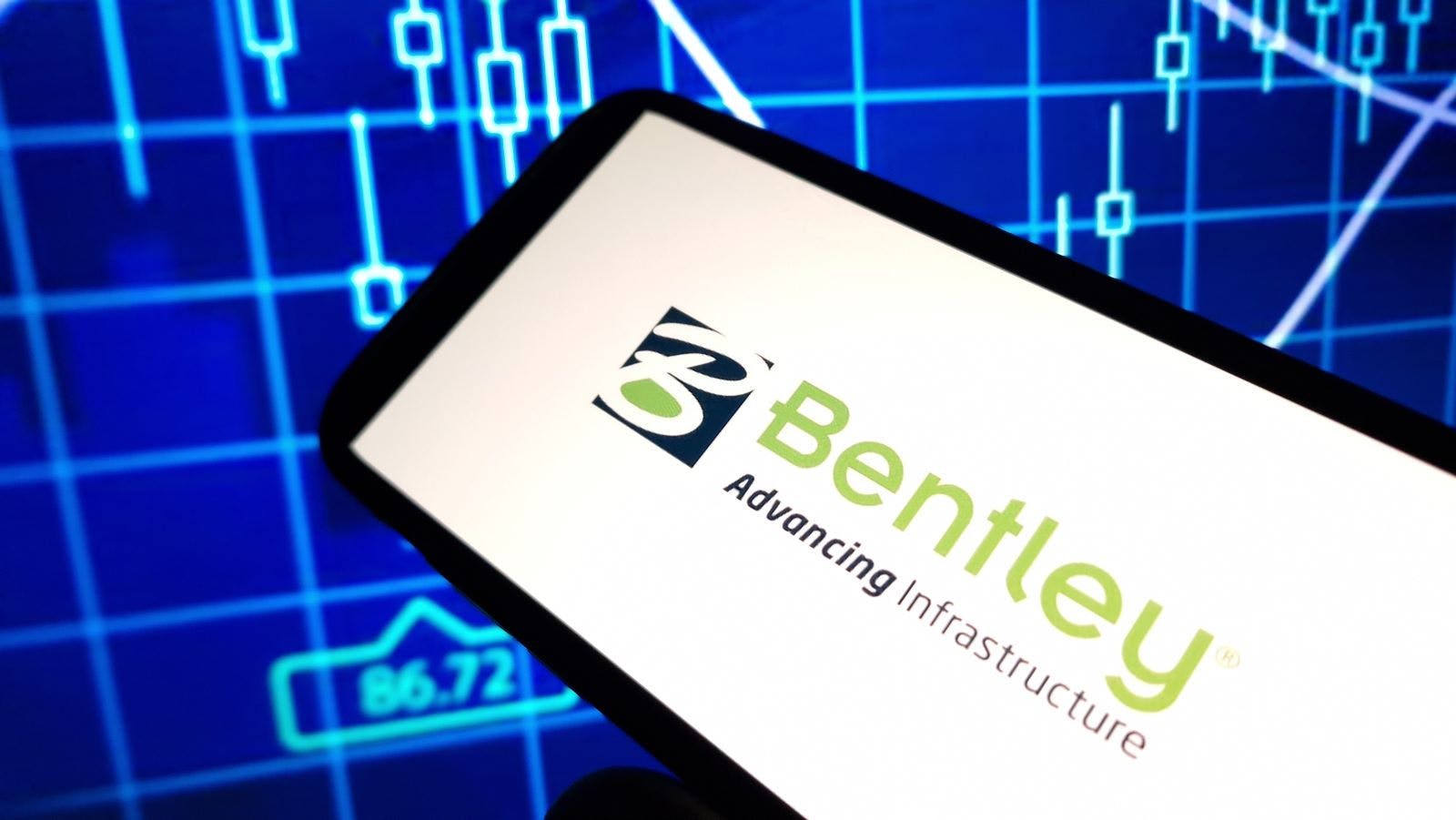 Bentley Systems company logo displayed on mobile phone